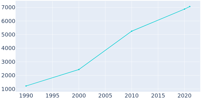 Population Graph For Isanti, 1990 - 2022