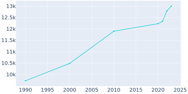 Population Graph For Blackfoot, 1990 - 2022