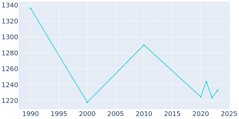 Population Graph For Blue Ridge, 1990 - 2022