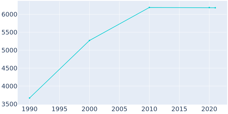 Population Graph For Braidwood, 1990 - 2022