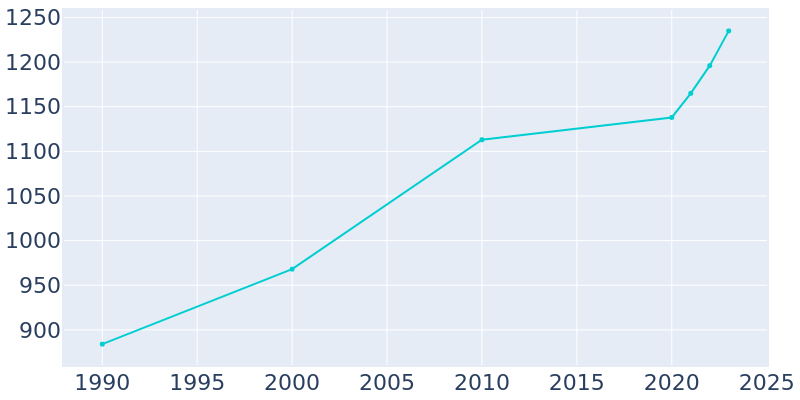 Population Graph For Bronson, 1990 - 2022