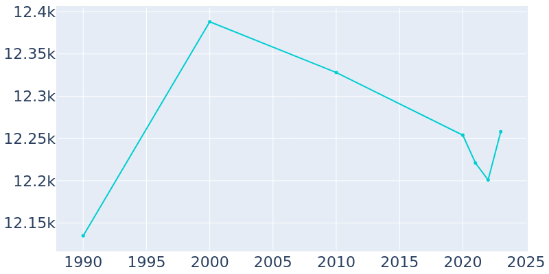 Population Graph For Effingham, 1990 - 2022