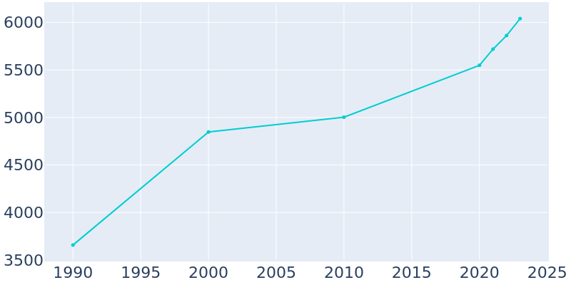 Population Graph For Homer, 1990 - 2022