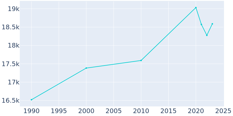 Population Graph For Hopkins, 1990 - 2022