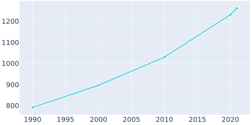 Population Graph For Marsing, 1990 - 2022