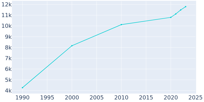 Population Graph For North Branch, 1990 - 2022