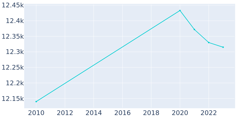 Population Graph For Palmer Town, 2010 - 2022