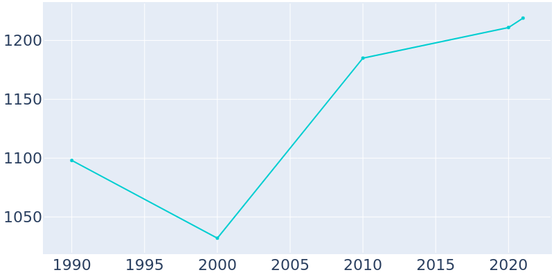 Population Graph For Riddle, 1990 - 2022