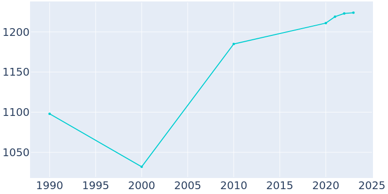 Population Graph For Riddle, 1990 - 2022