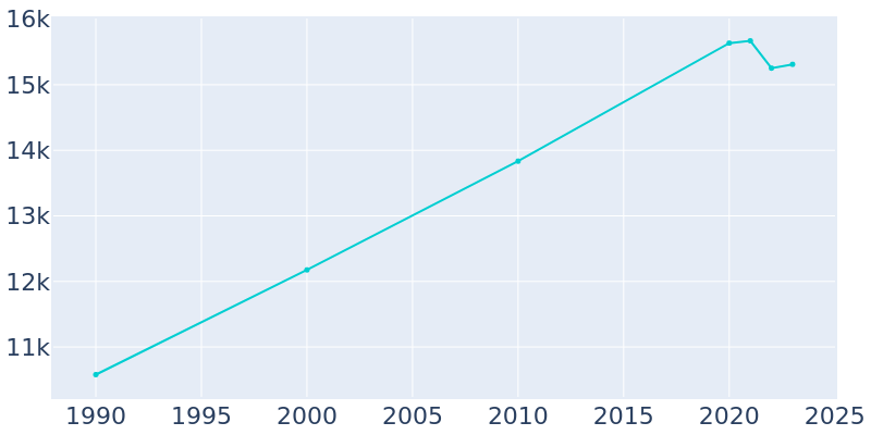 Population Graph For Rio Grande City, 1990 - 2022