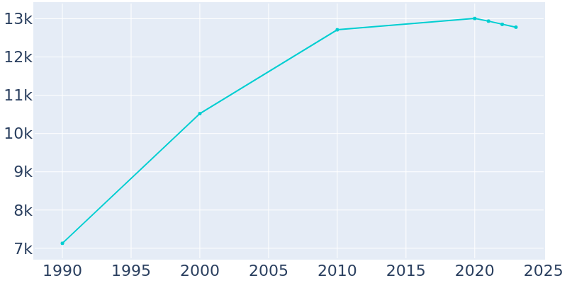 Population Graph For Rochester, 1990 - 2022