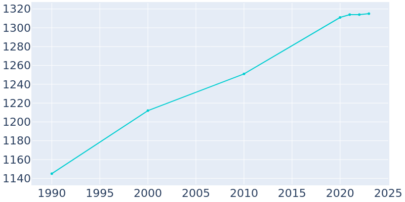 Population Graph For Roslyn Estates, 1990 - 2022