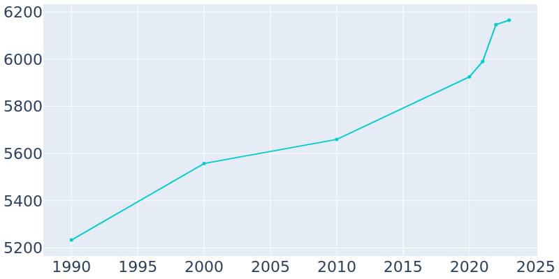 Population Graph For Wayne, 1990 - 2022